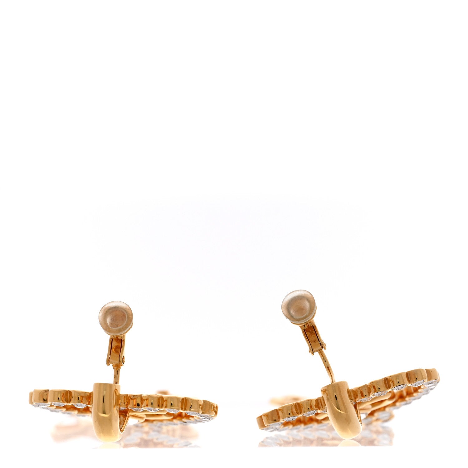 Chanel Metal Crystal CC Heart Chain Drop Clip On Earrings Gold 3 of 4