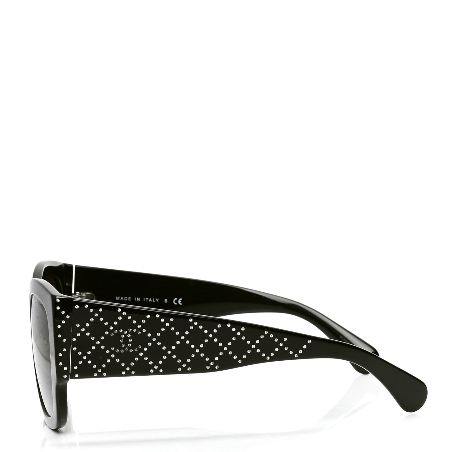 Acetate Strass Rectangle Sunglasses 5421B Black