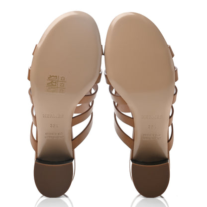 Hermes Calfskin Celena 50 Sandals 35.5 Beige Doré 4 of 4