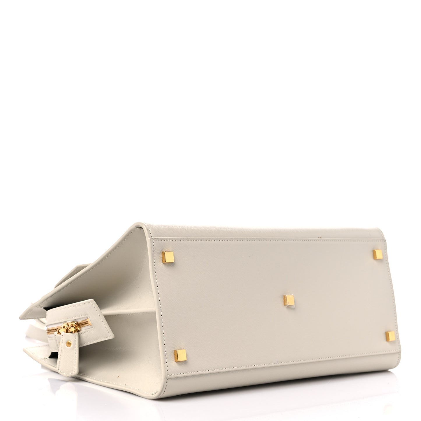 Shiny Calfskin Medium Uptown Tote White