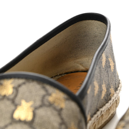 Gucci GG Supreme Monogram Bees Espadrille Flats 38 Beige Ebony Oro Black 11 of 15