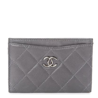 Chanel Lambskin Quilted Card Holder Grey 1 of 6
