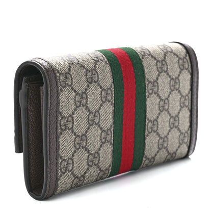 Gucci GG Supreme Monogram Web Ophidia Continental Wallet Brown 3 of 12