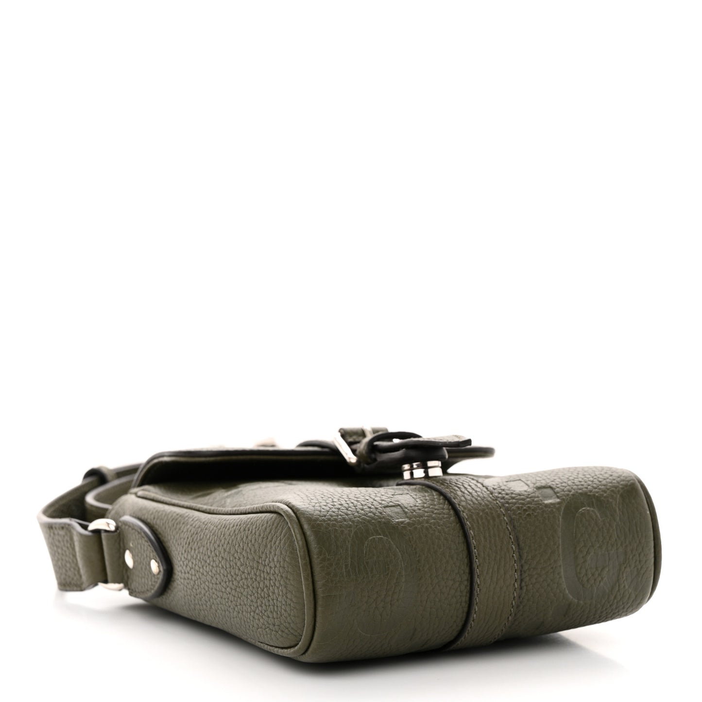 Piuma Calfskin Jumbo GG Embossed Small Messenger Bag Dark Green