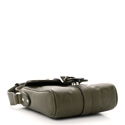 Gucci Piuma Calfskin Jumbo GG Embossed Small Messenger Bag Dark Green 4 of 12