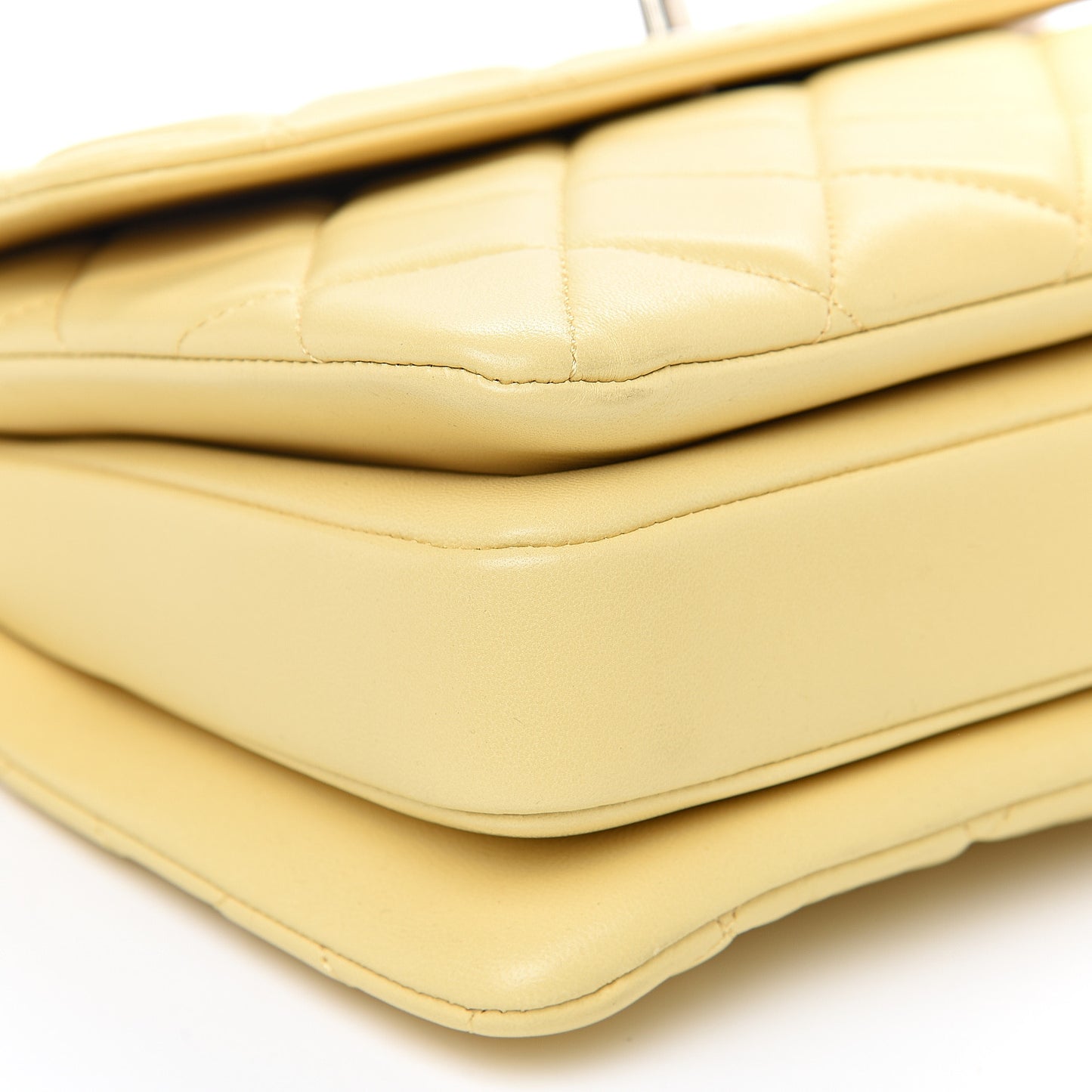 Lambskin Quilted Small Trendy CC Flap Dual Handle Bag Yellow