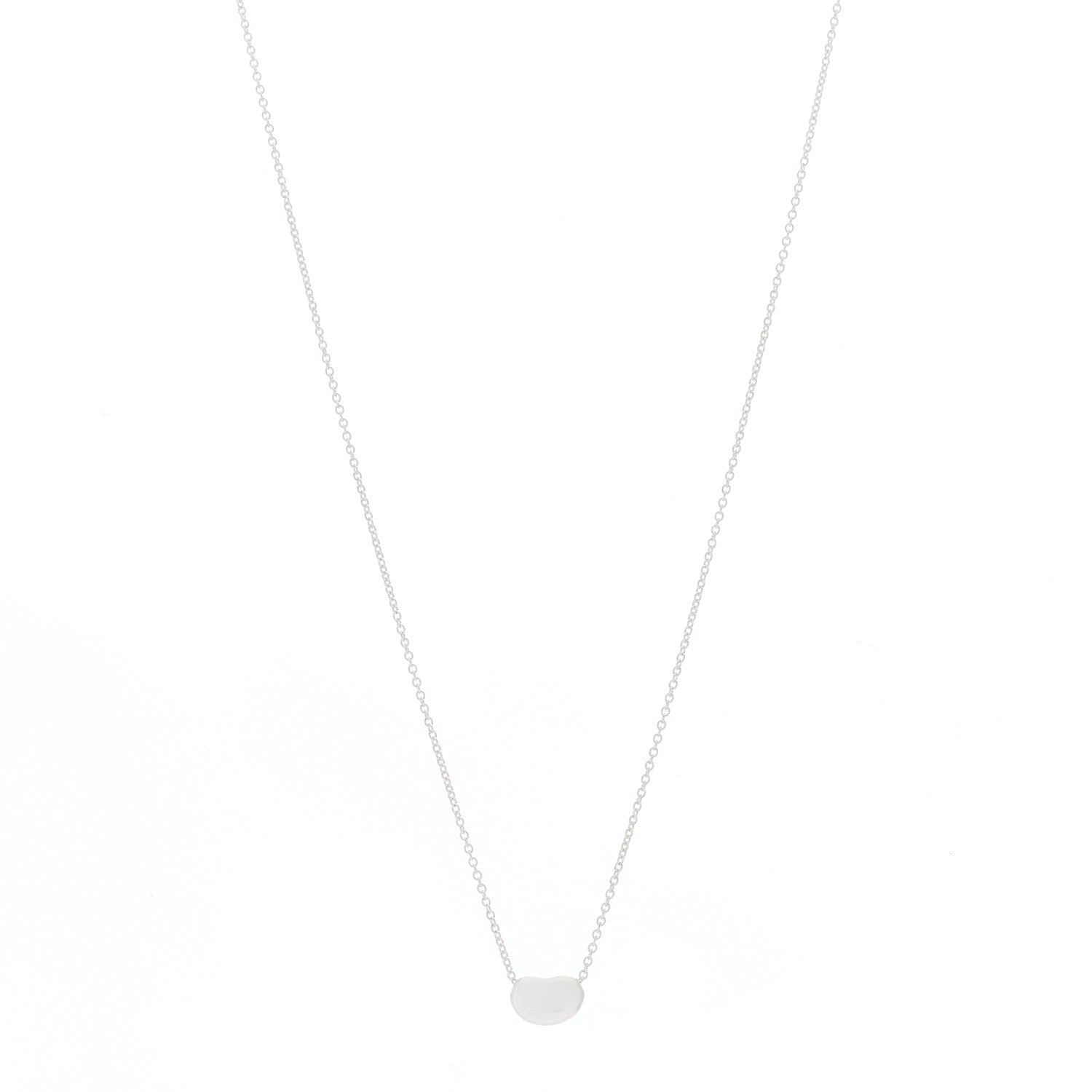 Tiffany Sterling Silver 9mm Elsa Peretti Bean Pendant Necklace 1 of 4