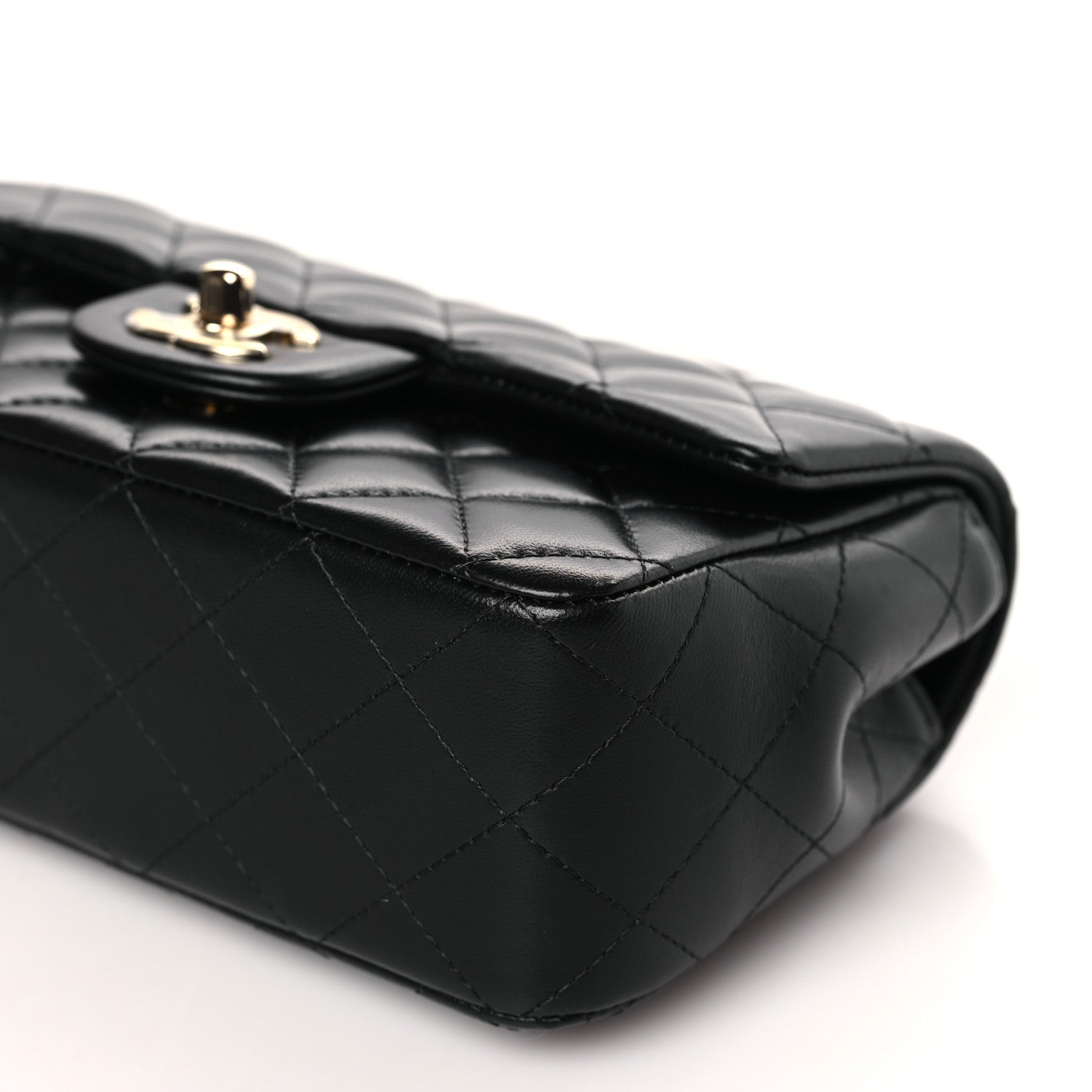 Chanel Lambskin Quilted Mini Top Handle Rectangular Flap Black 9 of 9