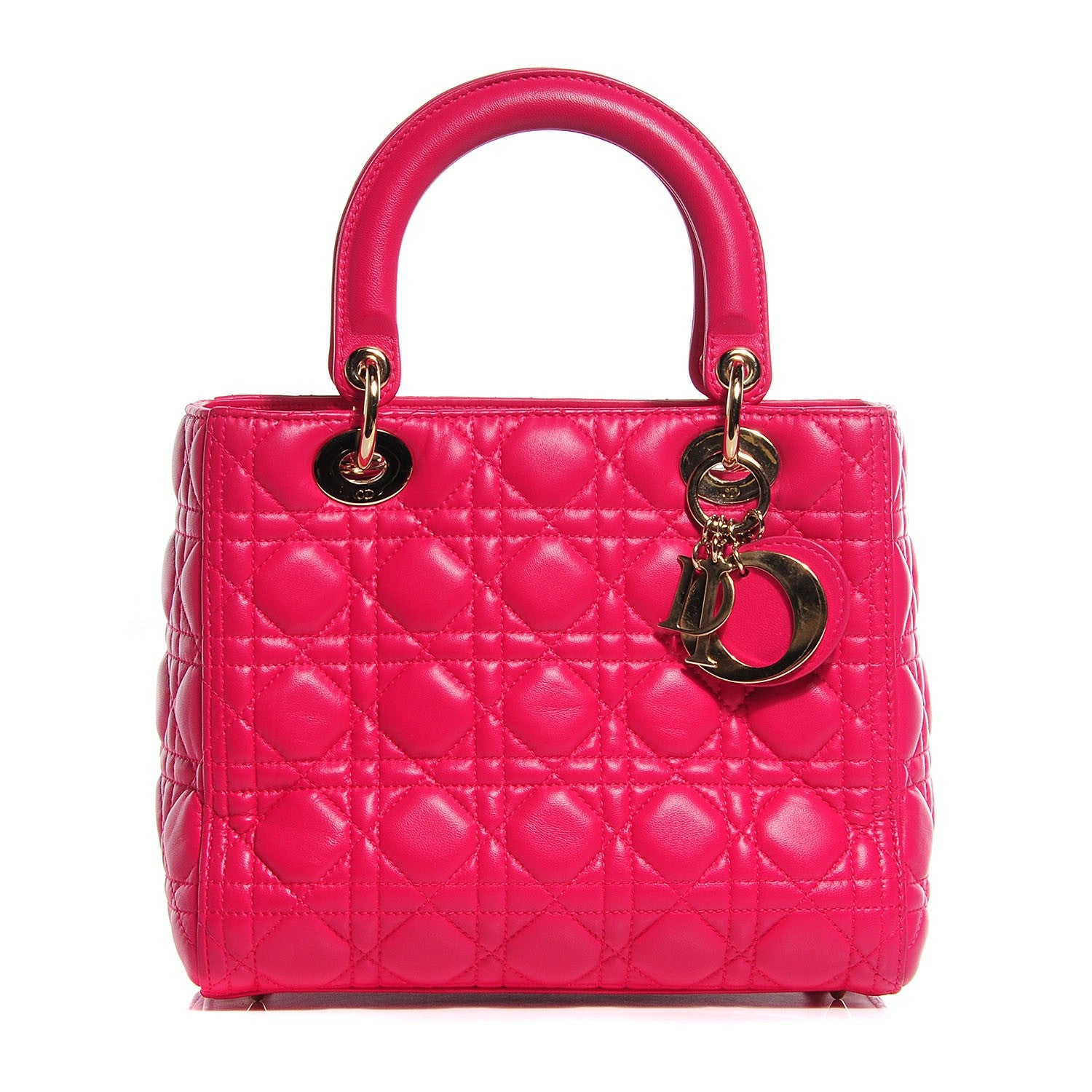 Christian Dior Lambskin Cannage Medium Lady Dior Fuchsia 1 of 7