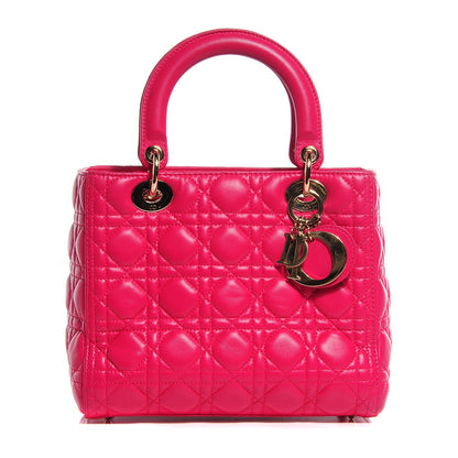 Christian Dior Lambskin Cannage Medium Lady Dior Fuchsia 1 of 7