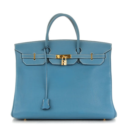 Hermes Togo Birkin 40 Blue Jean 1 of 27
