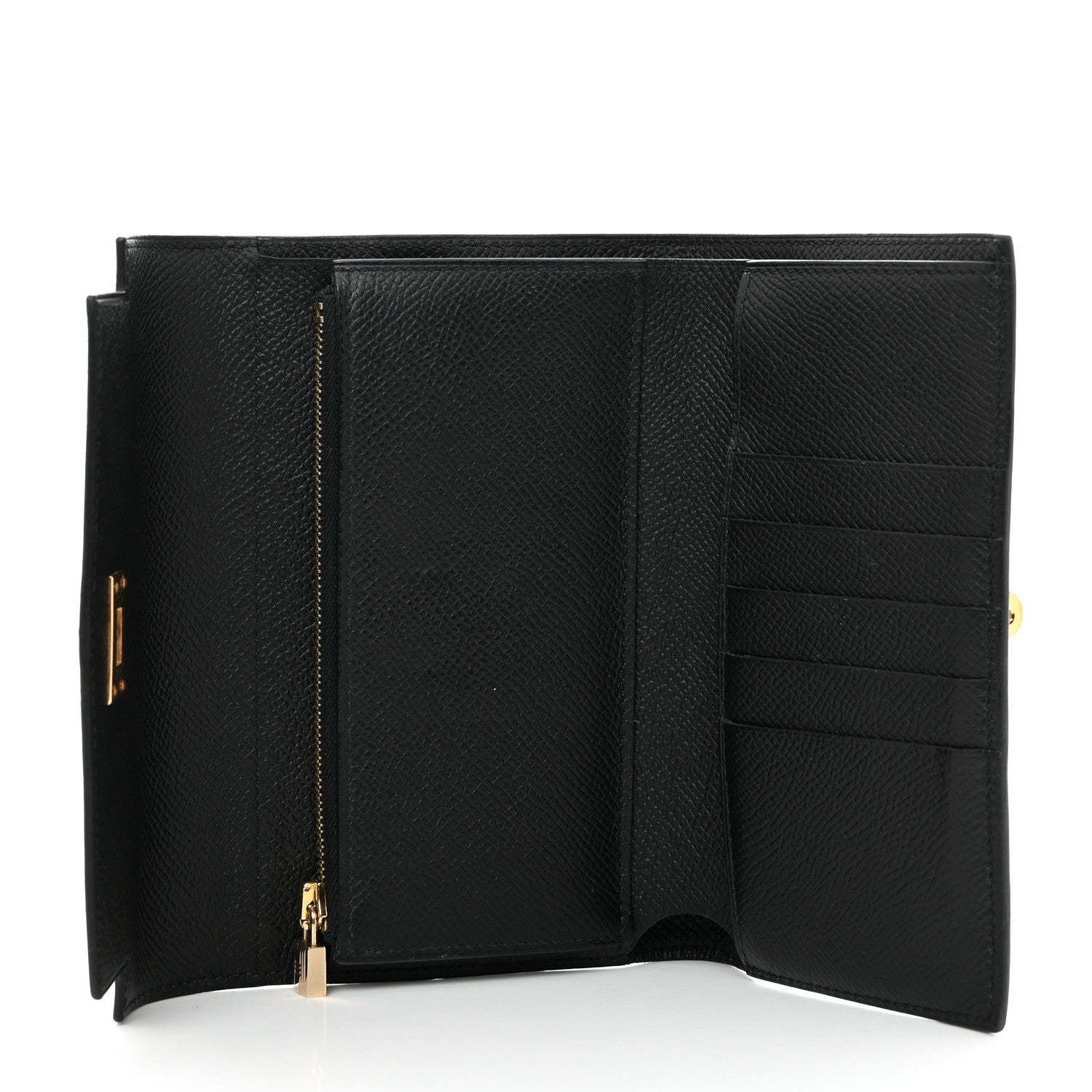 Hermes Epsom Medium Kelly Wallet Black 5 of 9