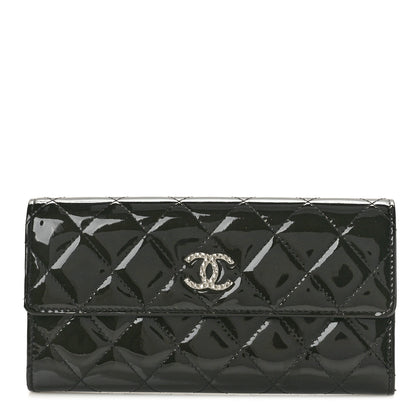 Chanel Patent Quilted Large Brilliant Flap Wallet Black 1 of 9