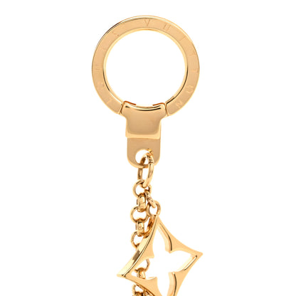 Louis Vuitton Brass Enamel Fleur De Monogram Bag Charm Chain Gold 3 of 5