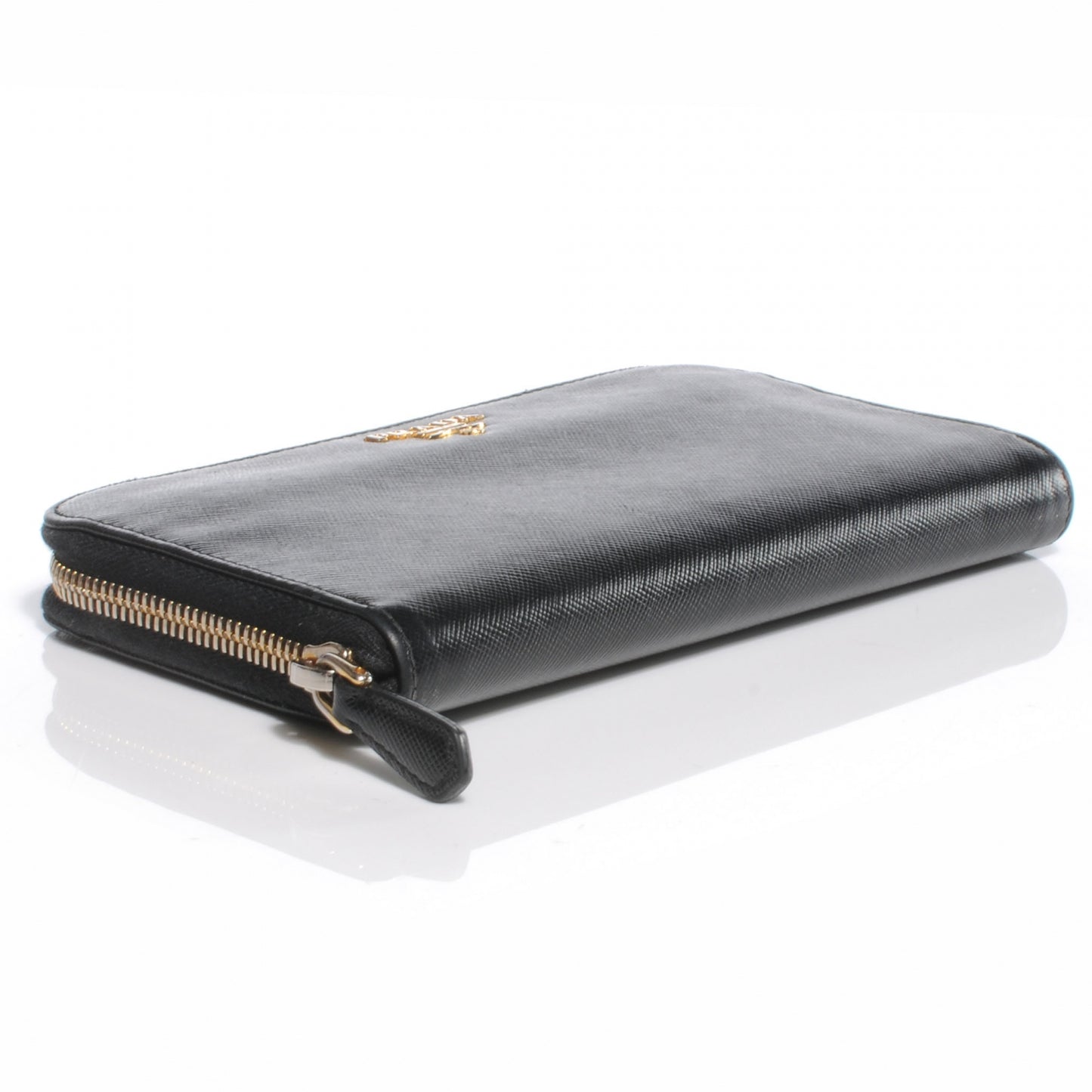 Saffiano Zip Around Wallet Nero Black
