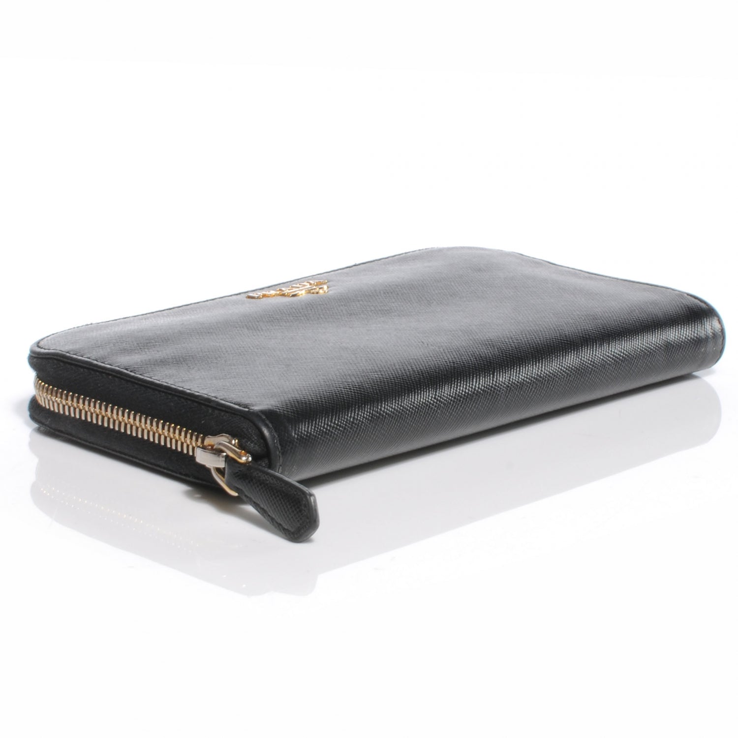 Prada Saffiano Zip Around Wallet Nero Black 4 of 10