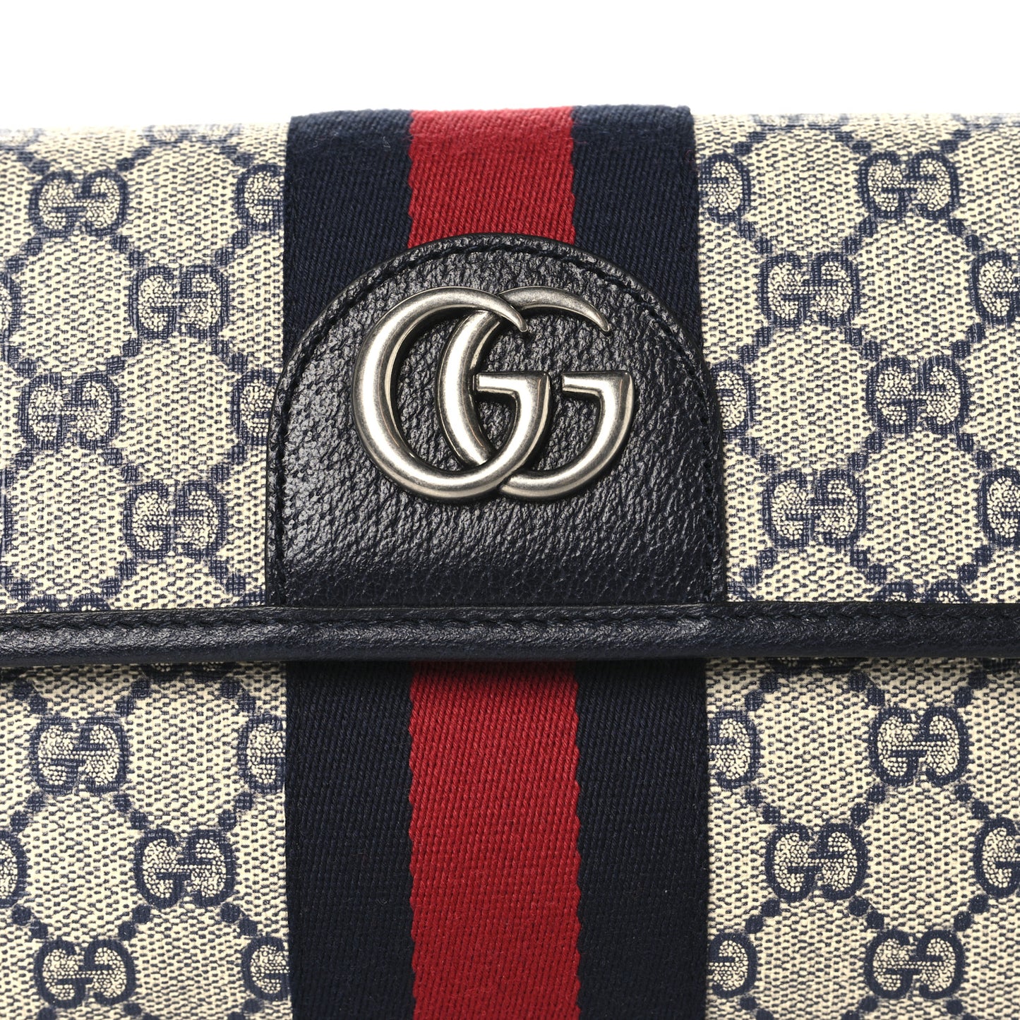 GG Supreme Monogram Web Small Ophidia Belt Bag 90 36 Beige Navy