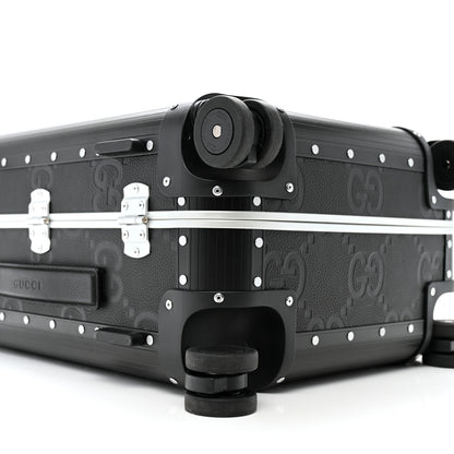 Gucci Aluminum GG Piuma Calfskin Jumbo GG Embossed Porter Cabin Plus Trolley Black 8 of 11