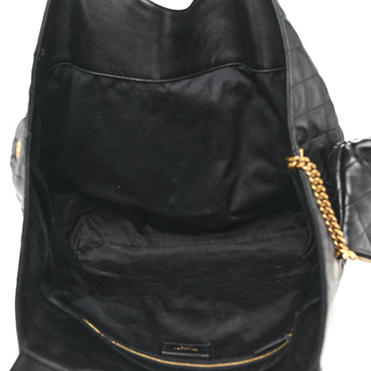 Saint Laurent Lambskin Quilted Maxi Icare Shopping Tote Black 6 of 11
