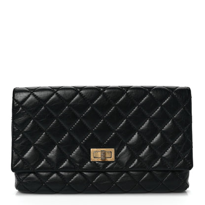 Chanel Aged Calfskin Quilted Reissue 2.55 Clutch Black 1 of 8