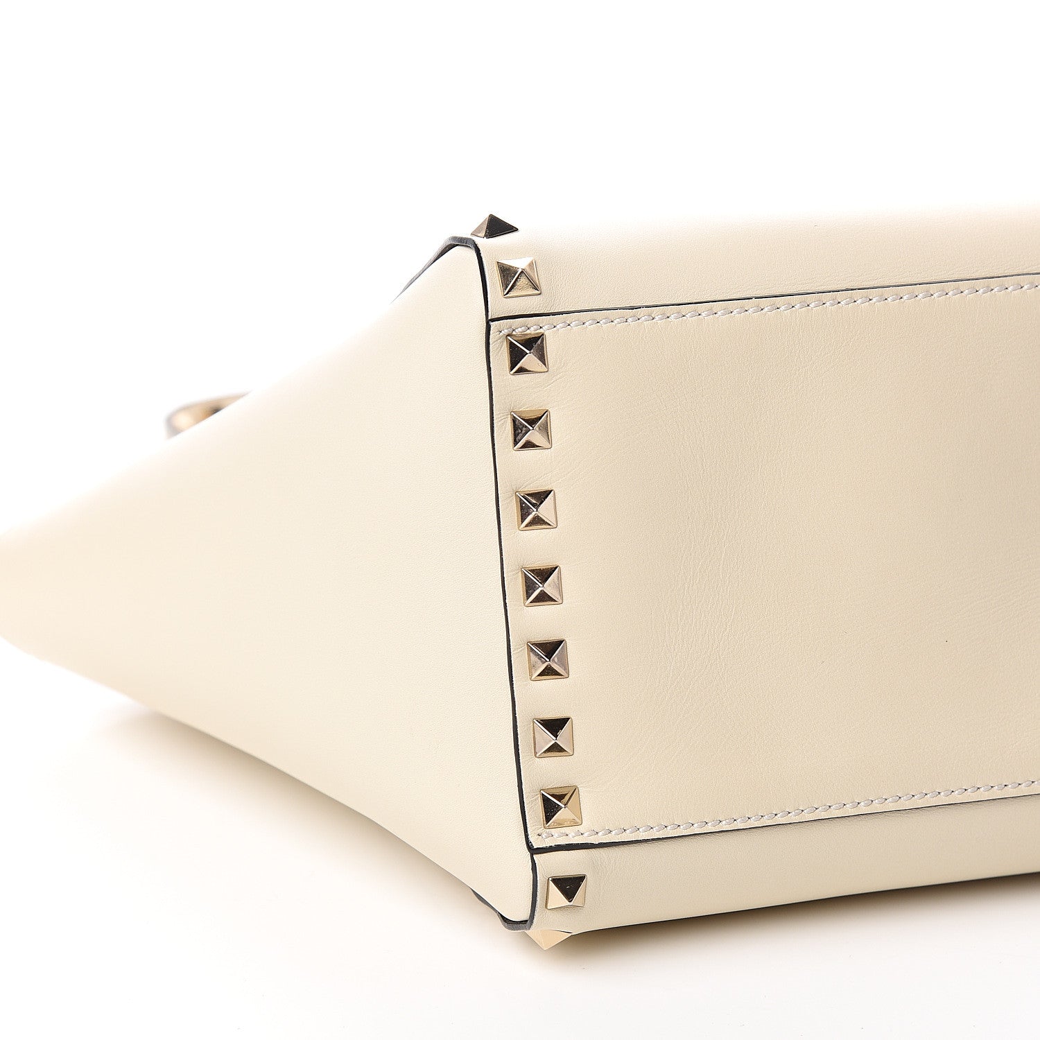 Valentino Garavani Vitello Small Rockstud Double Handle Tote Ivory 7 of 9