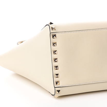 Valentino Garavani Vitello Small Rockstud Double Handle Tote Ivory 7 of 9