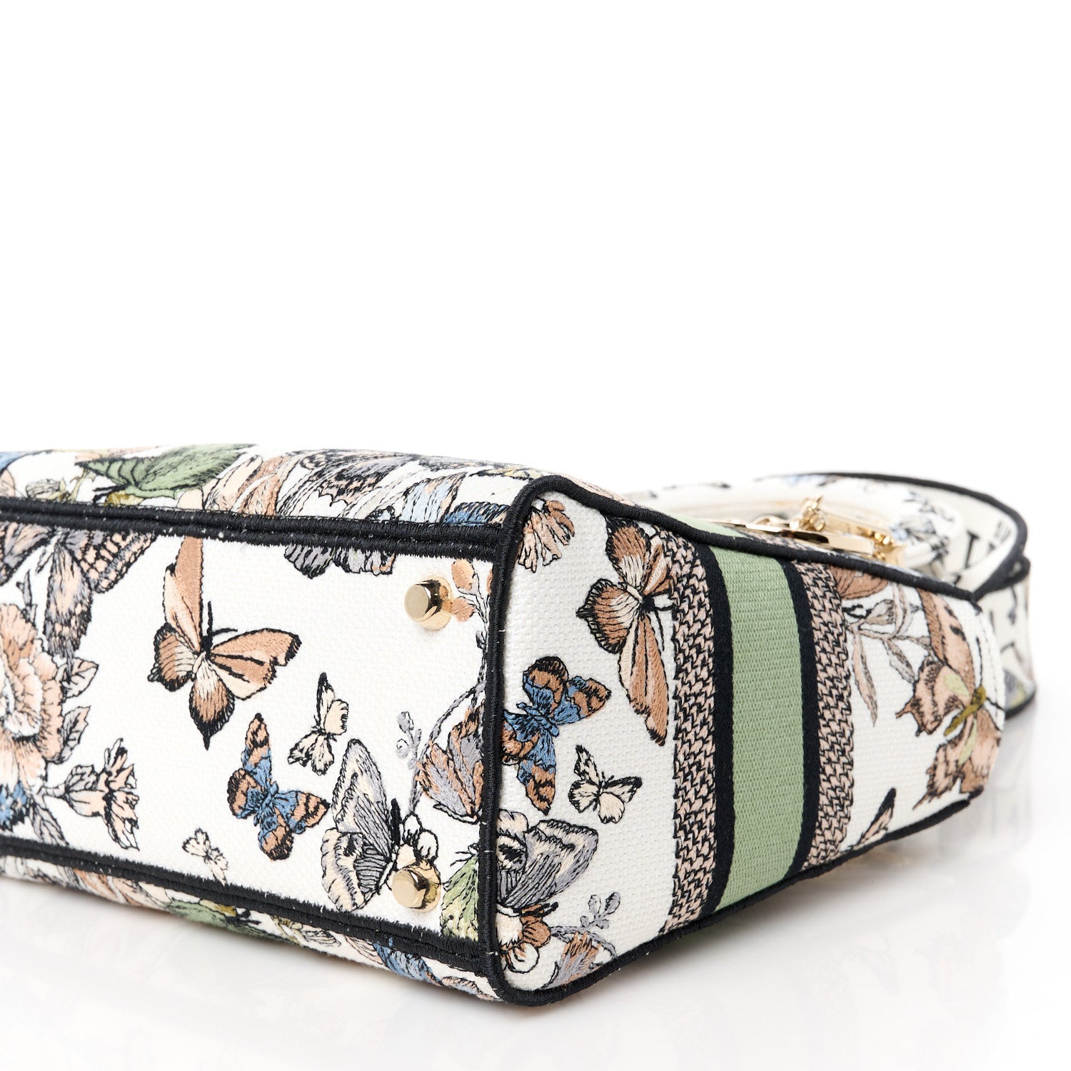 Christian Dior Canvas Toile de Jouy Mexico Embroidered Medium Lady D-Lite White Multicolor 10 of 10