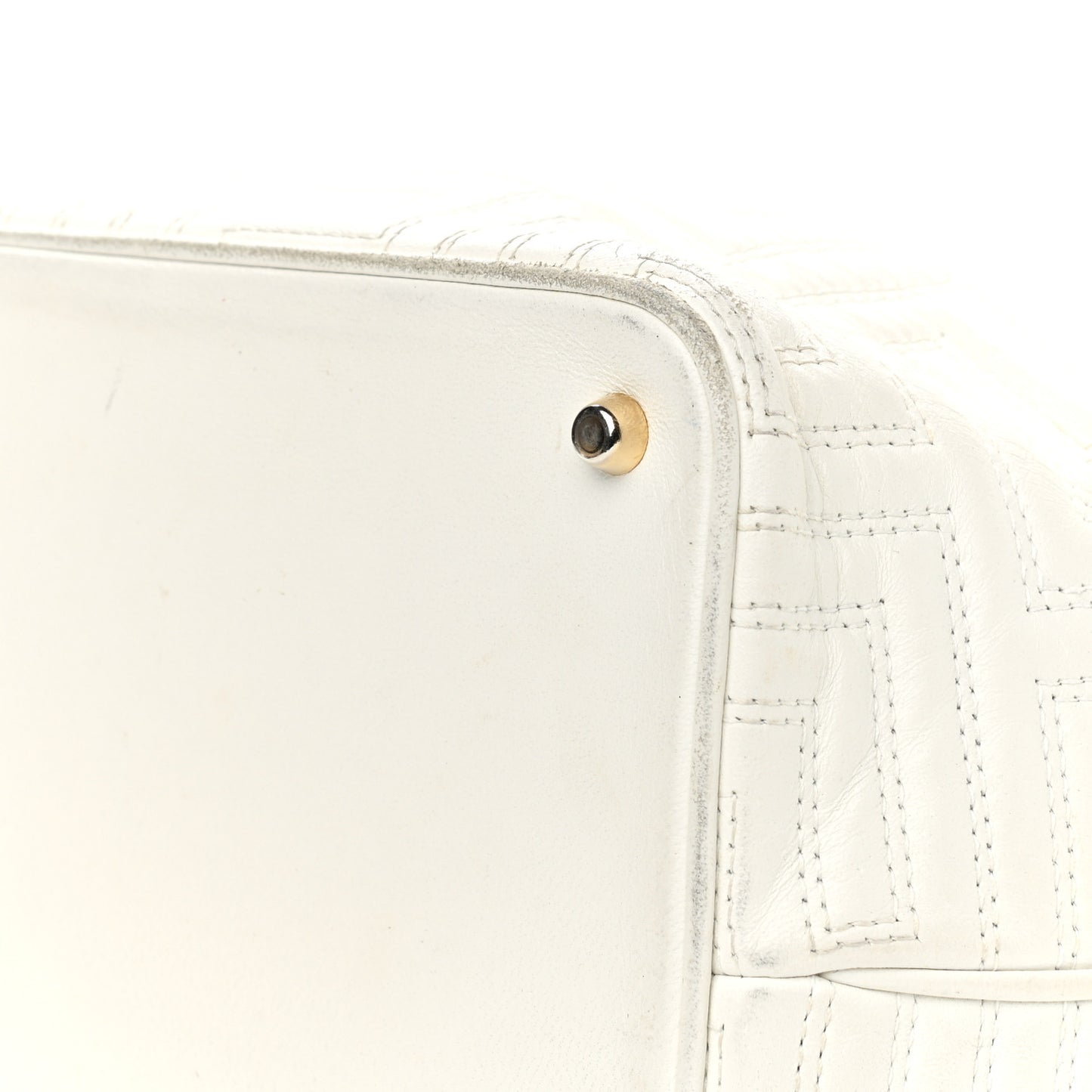 Calfskin Palazzo Embroidered Medusa Tote White