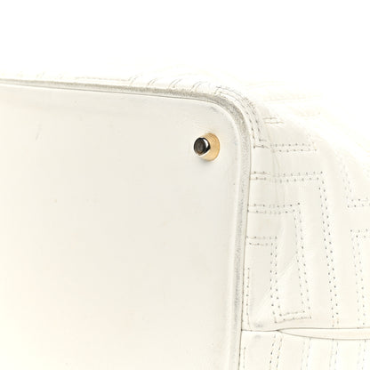 Versace Calfskin Palazzo Embroidered Medusa Tote White 10 of 16