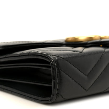Gucci Calfskin Matelasse GG Marmont Chain Wallet Black 9 of 11