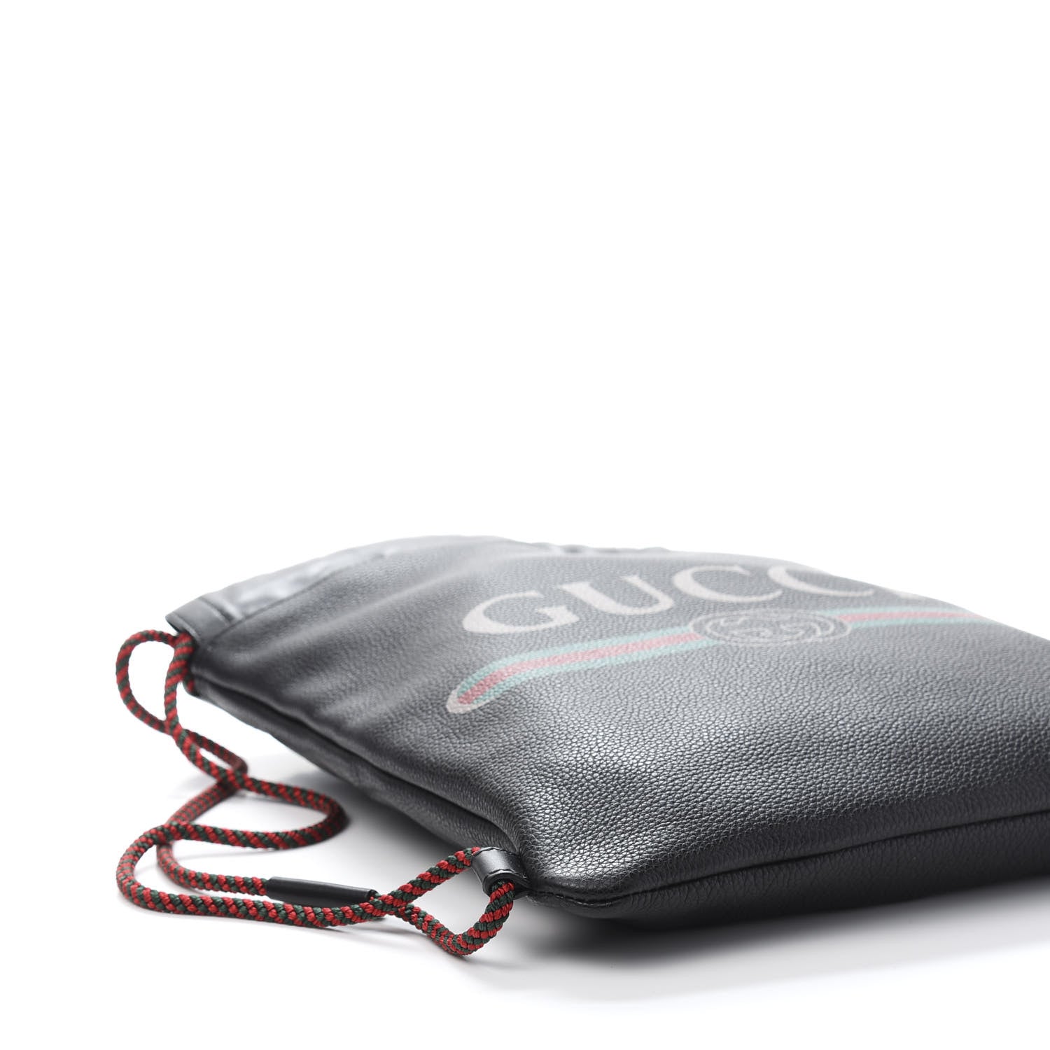 Gucci Calfskin Logo Drawstring Backpack Black 9 of 13