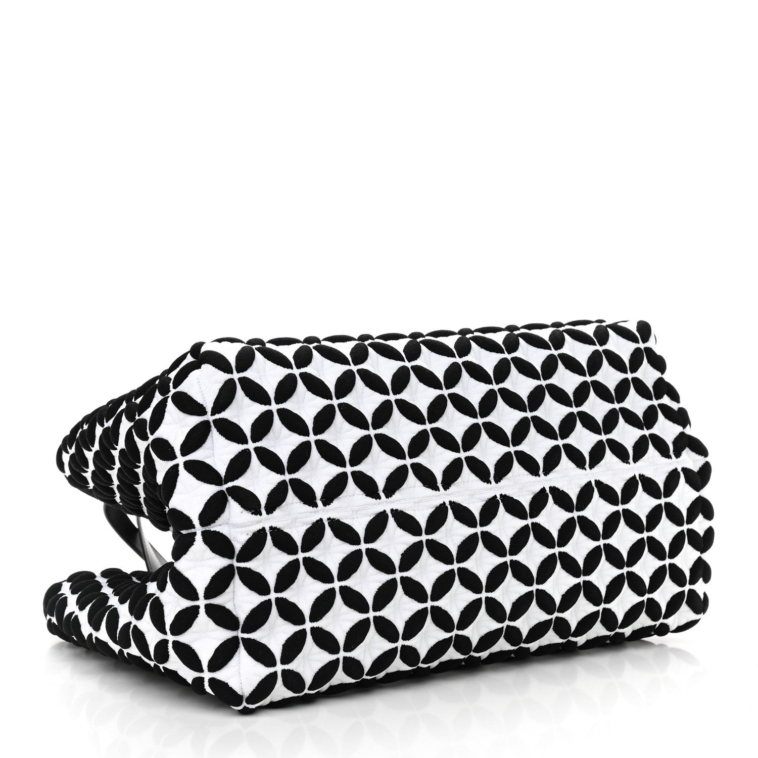 Alaia Calfskin Maille Macro Petale Cabas Tote Black White 5 of 9