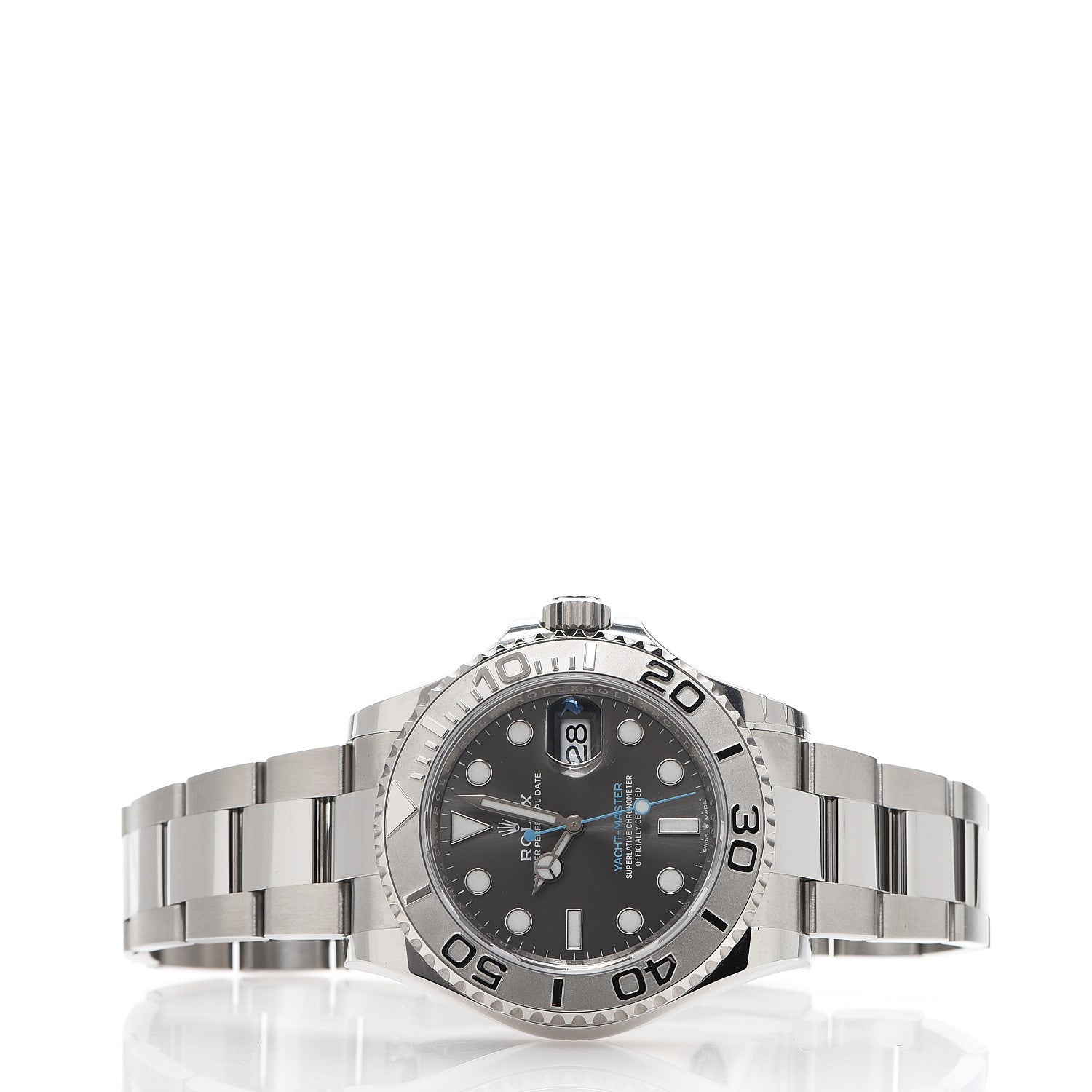 Rolex Stainless Steel Platinum 40mm Oyster Perpetual Date Yacht-Master Watch Slate 126622 2 of 10