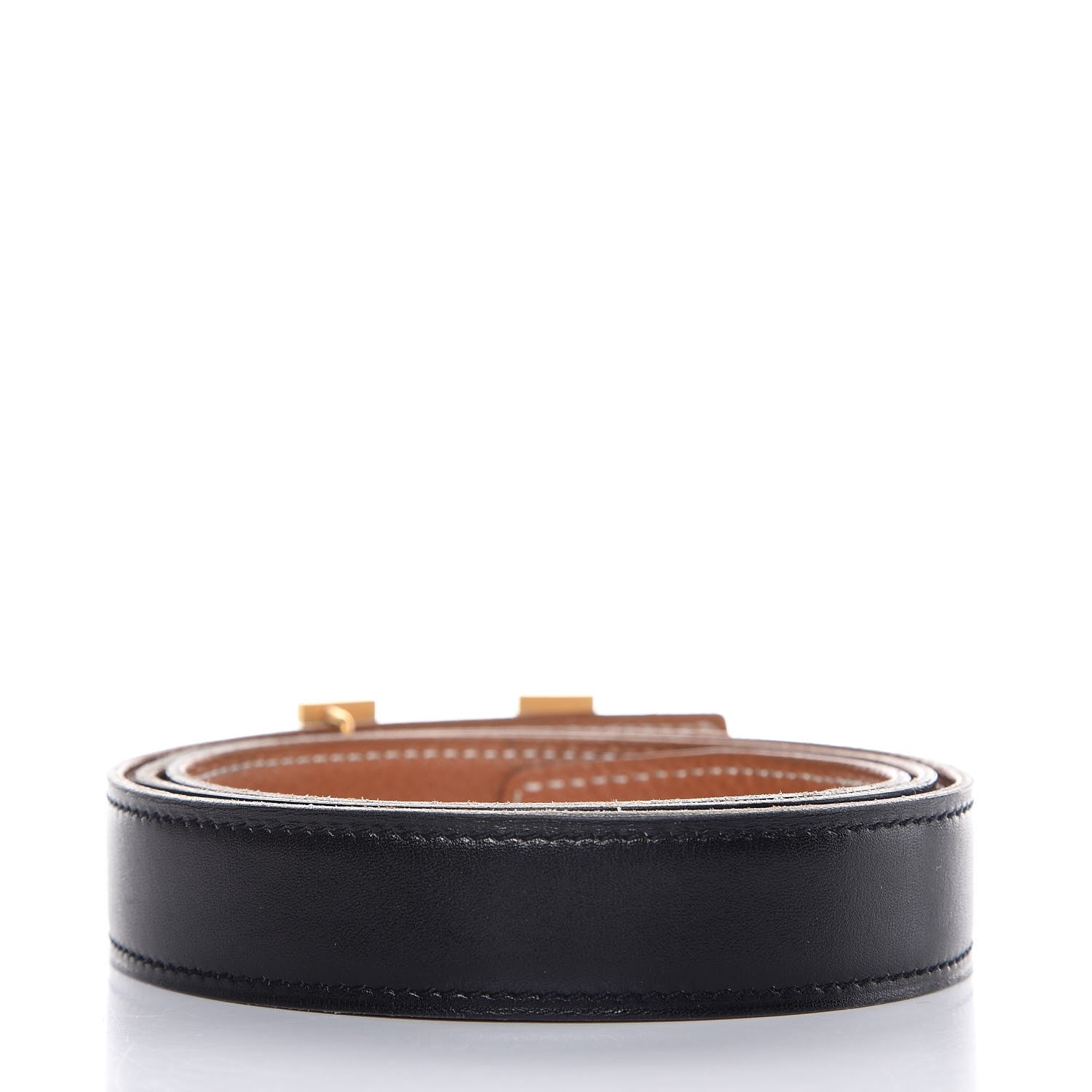 Hermes Box Togo 24mm Constance H Belt 85 Black Gold 3 of 7