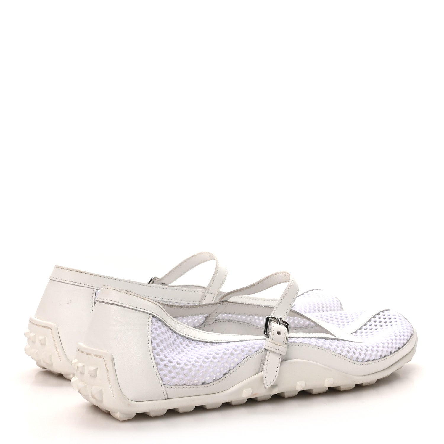 Hermes Crochet Knit Calfskin Kichu Ballet Flats 39 White 5 of 9
