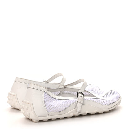 Hermes Crochet Knit Calfskin Kichu Ballet Flats 39 White 5 of 9