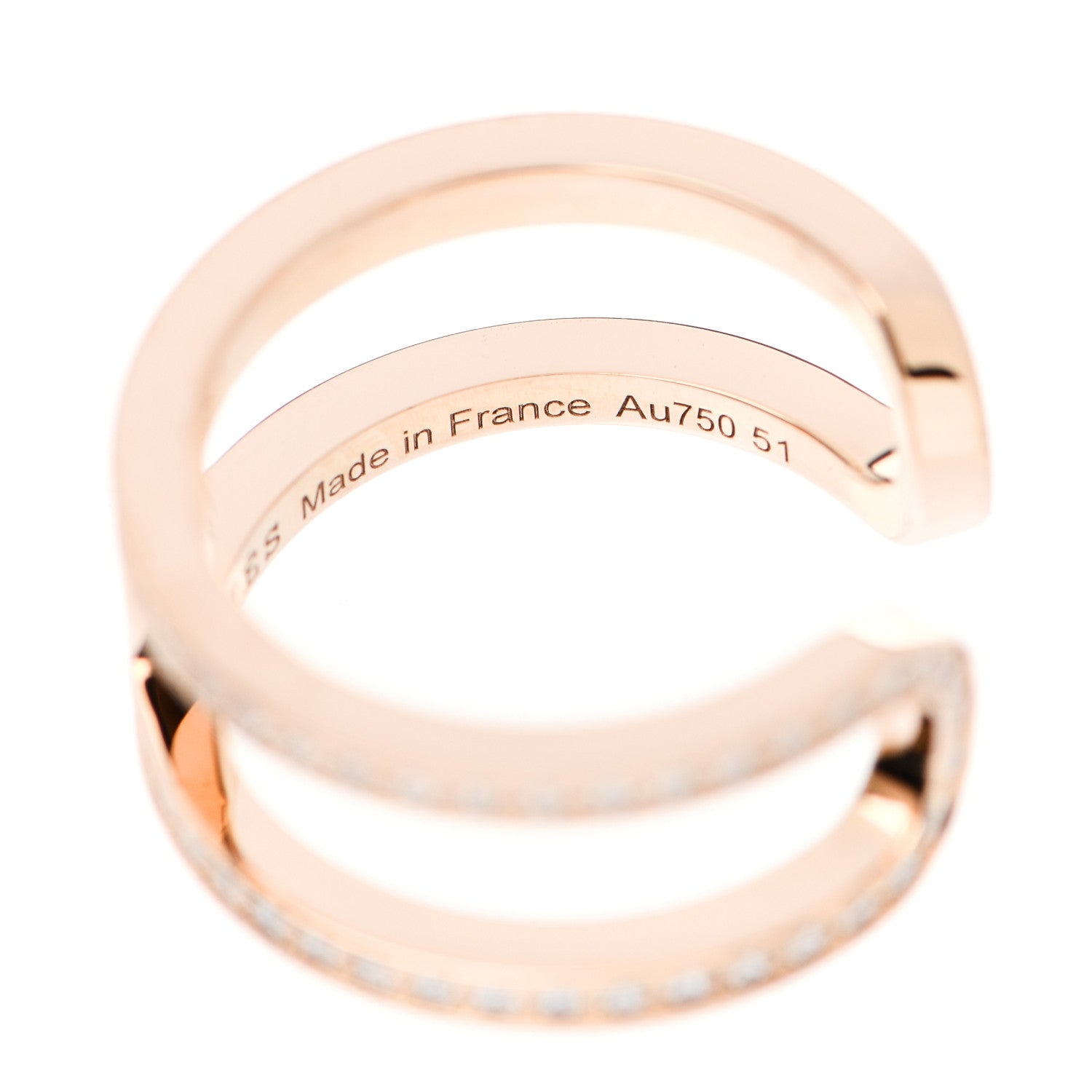 Hermes 18K Rose Gold Diamond MM Ever Chaine D'Ancre Ring 51 5.75 6 of 6