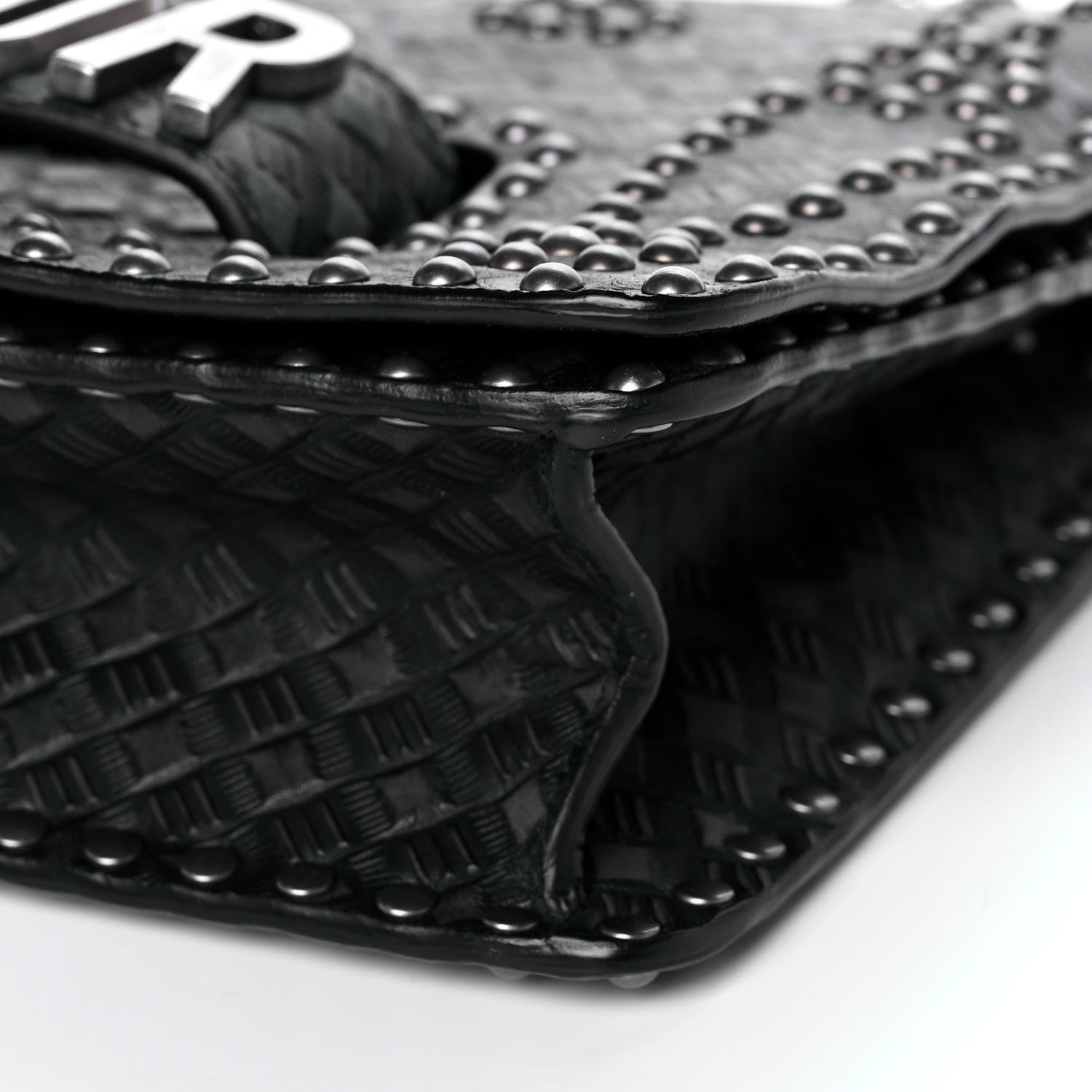 Christian Dior Calfskin Studded Dio(r)evolution Flap Bag Black 8 of 8