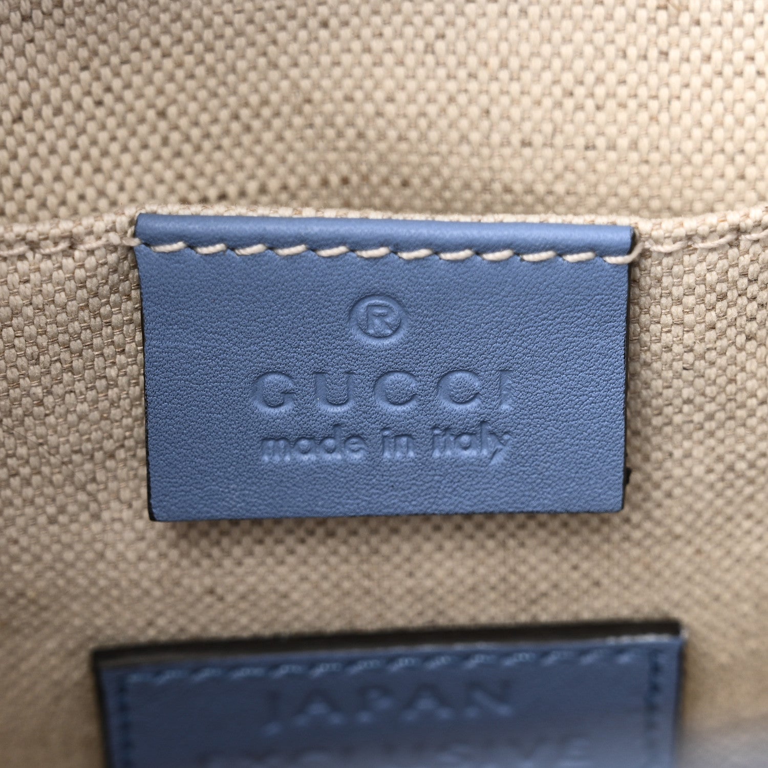 Gucci Calfskin Marmont Ribbon Top Handle Bag Blue 6 of 11