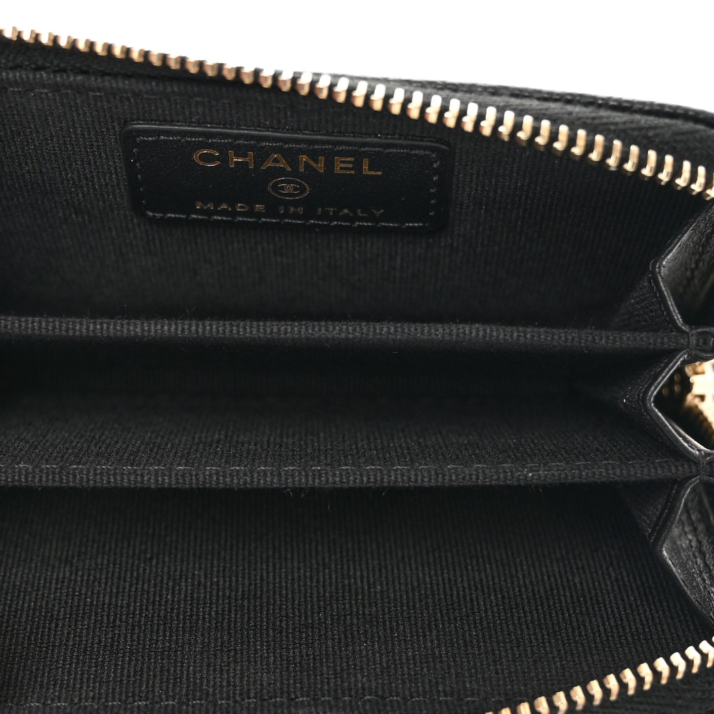 Caviar Quilted Boy Zip Around Coin Purse Wallet Black