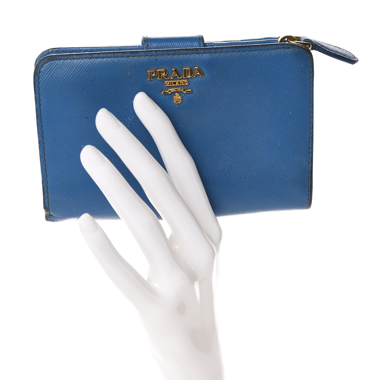 Saffiano Metal Compact Wallet Cobalto
