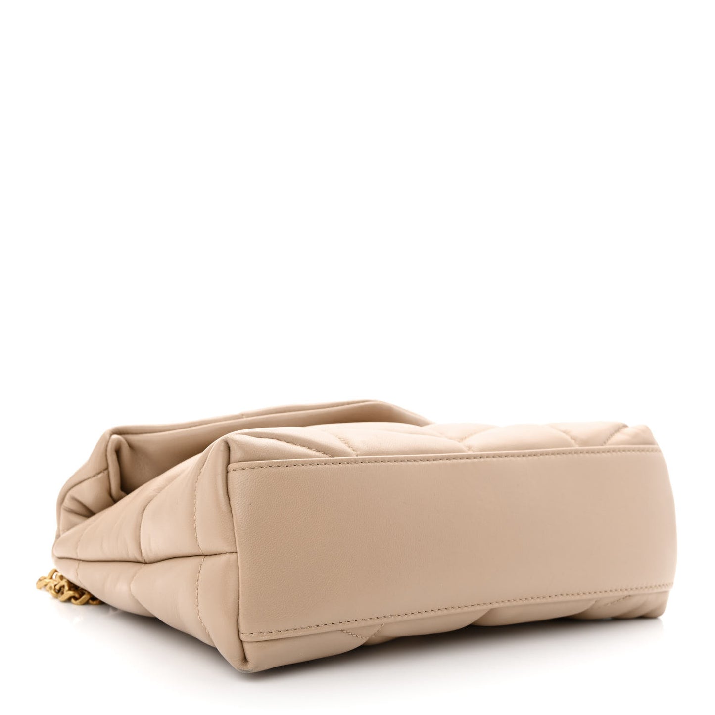 Lambskin Quilted Toy Loulou Puffer Monogram Chain Satchel Dark Beige