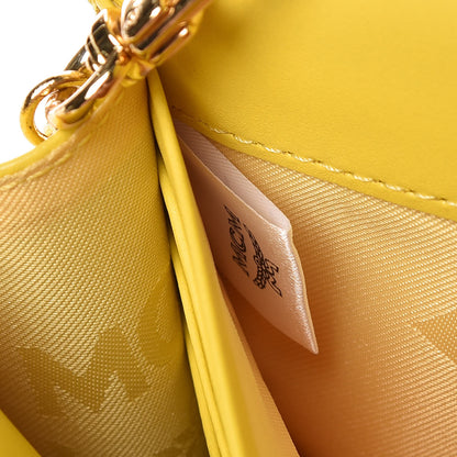 MCM Calfskin Chain Wallet Yellow 7 of 20