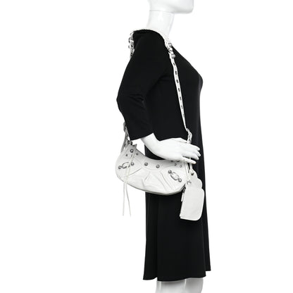 Balenciaga Agneau Arena Crystal Le Cagole Shoulder Bag XS Optic White 2 of 15