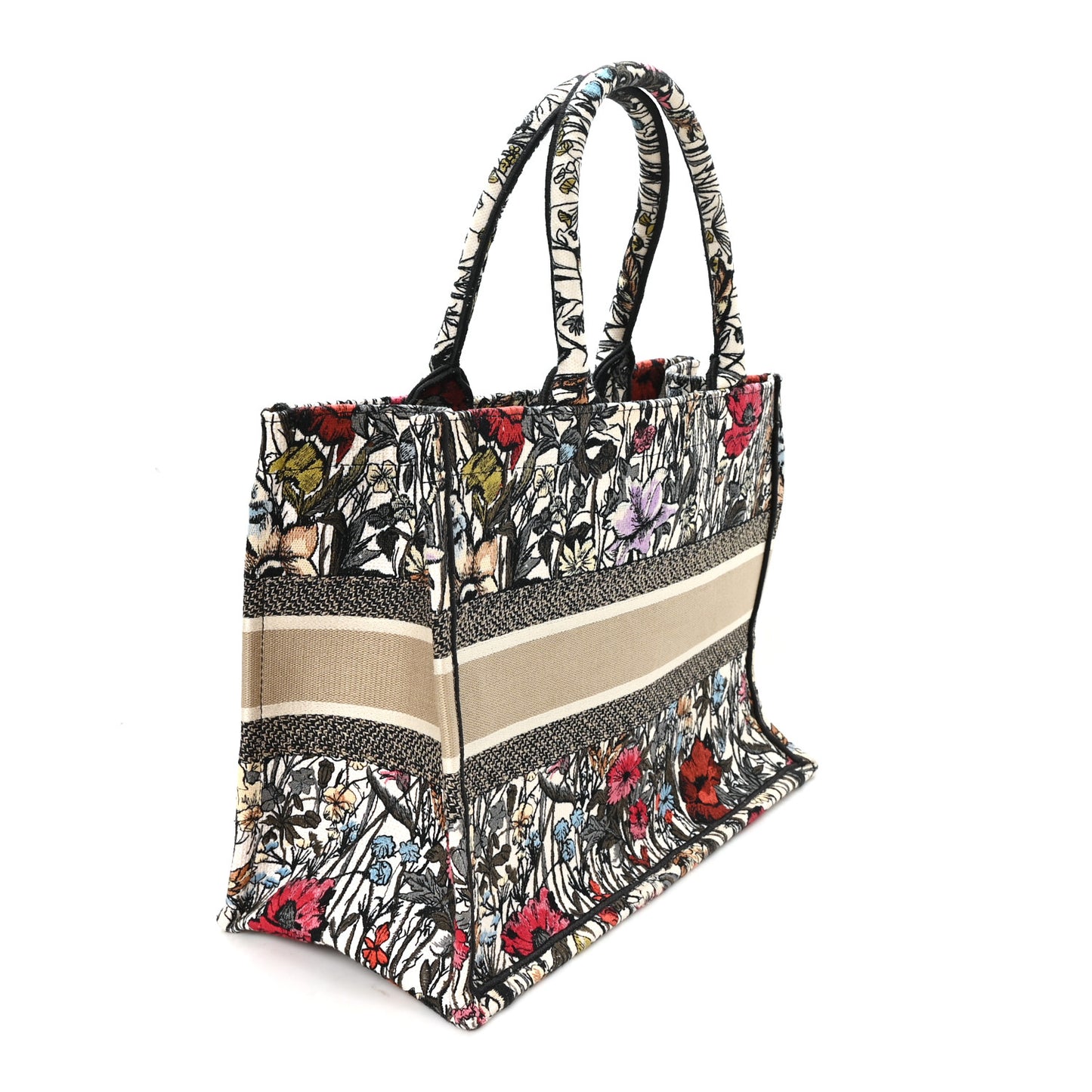 Canvas Embroidered Medium Mille Fleurs Book Tote Multicolor