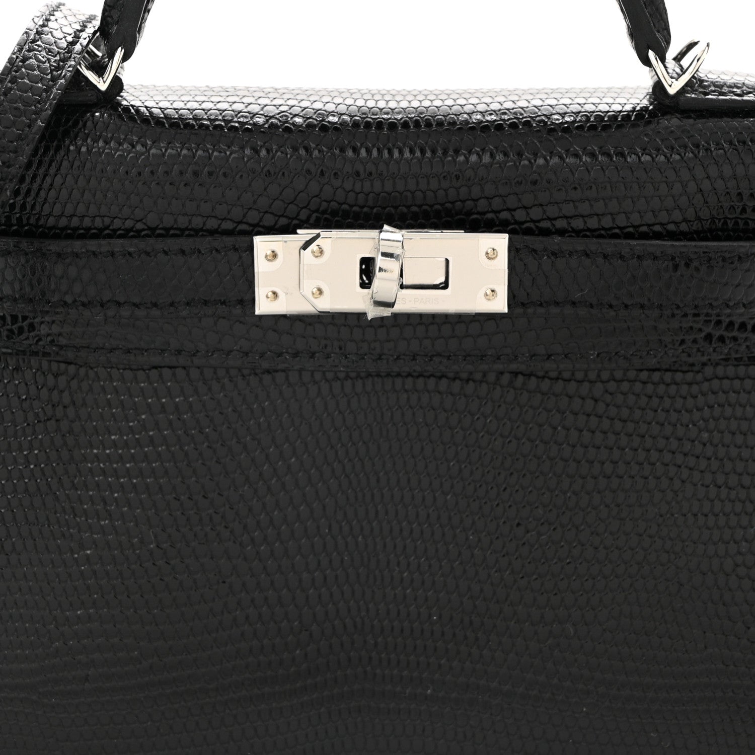 Hermes Shiny Lizard Mini Kelly Sellier 20 Black 8 of 11