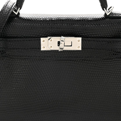 Hermes Shiny Lizard Mini Kelly Sellier 20 Black 8 of 11