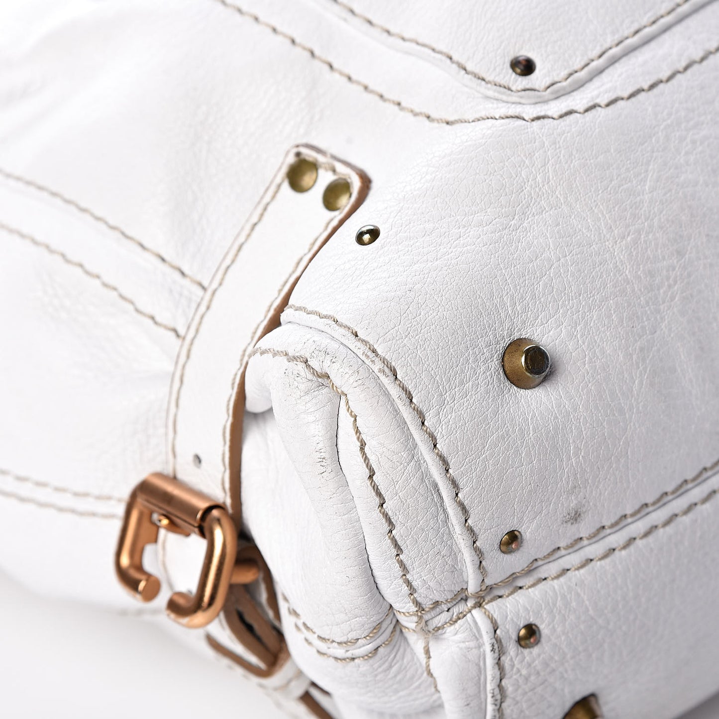 Calfskin Paddington Hobo White