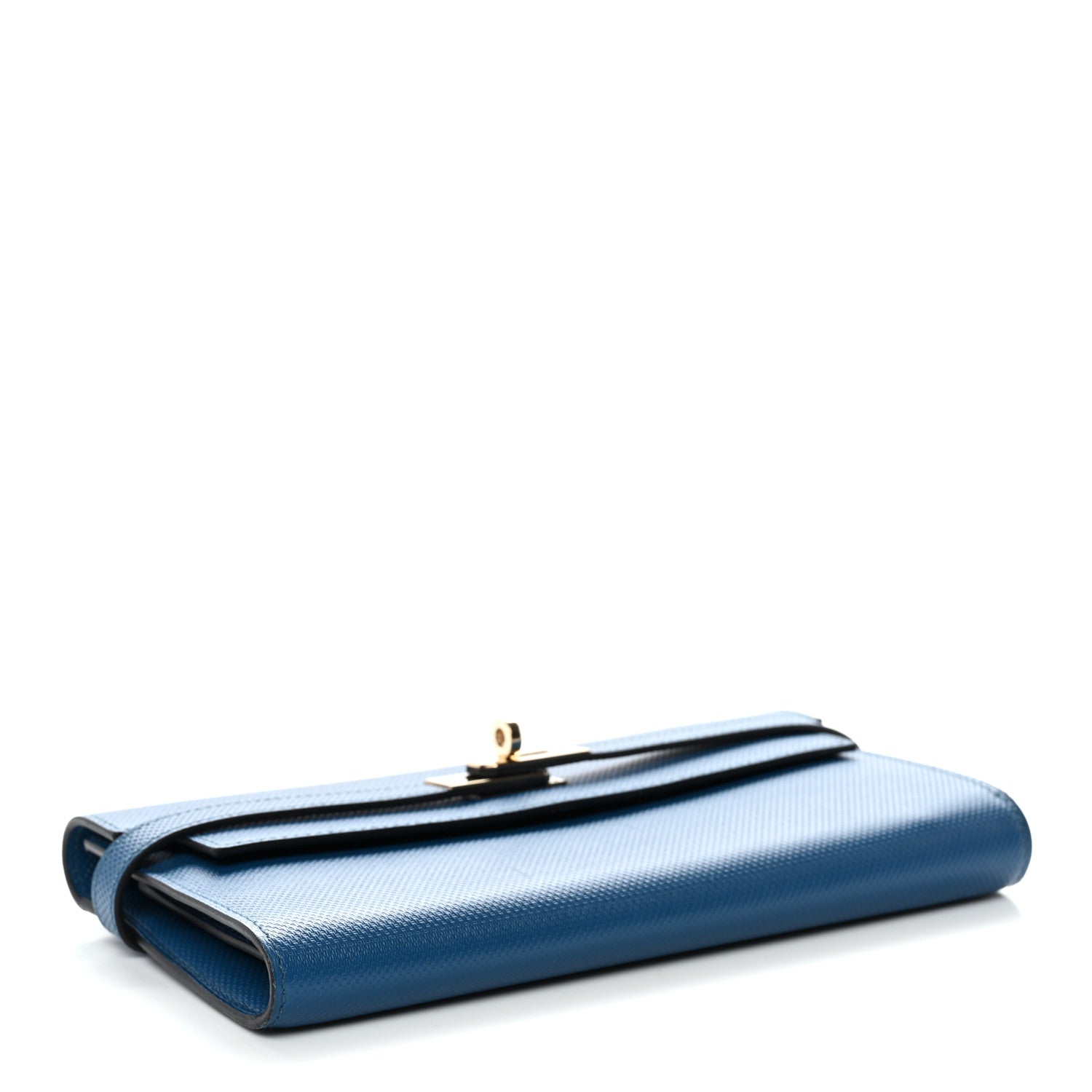 Hermes Grain d'H Kelly Longue Wallet Bleu De Galice 4 of 9