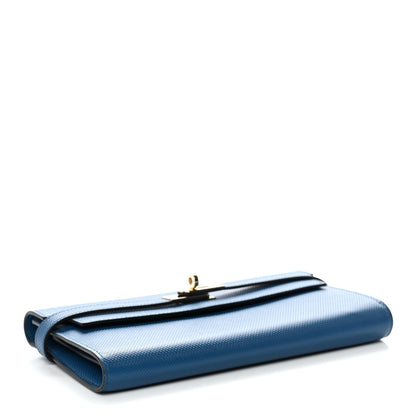 Hermes Grain d'H Kelly Longue Wallet Bleu De Galice 4 of 9